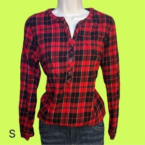 Red and black blouse